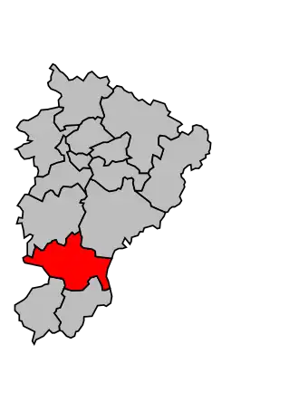 Kanton na mapě arrondissementu Angoulême