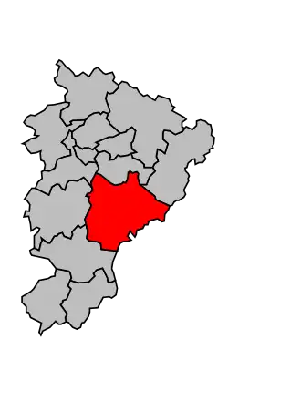 Kanton na mapě arrondissementu Angoulême
