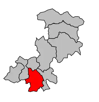 Kanton na mapě arrondissementu Vierzon
