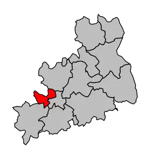 Kanton na mapě arrondissementu Bourges