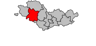 Kanton na mapě arrondissementu Beaune