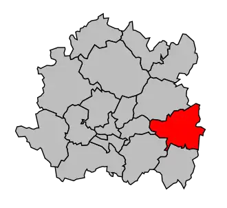 Kanton na mapě arrondissementu Dijon