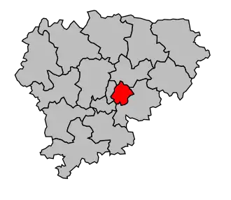 Kanton na mapě arrondissementu Guéret