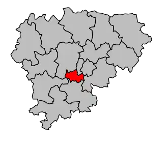 Kanton na mapě arrondissementu Guéret