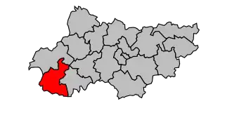 Kanton na mapě arrondissementu Périgueux