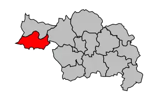 Kanton na mapě arrondissementu Bergerac