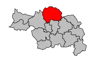 Kanton na mapě arrondissementu Bergerac