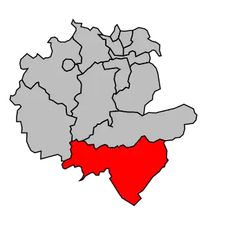 Kanton na mapě arrondissementu Montbéliard