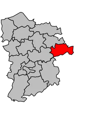 Kanton na mapě arrondissementu Bernay