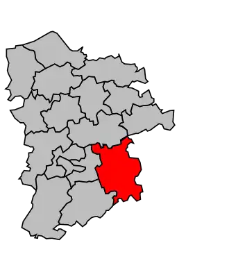 Kanton na mapě arrondissementu Bernay