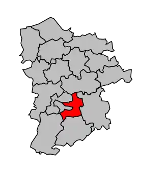 Kanton na mapě arrondissementu Bernay