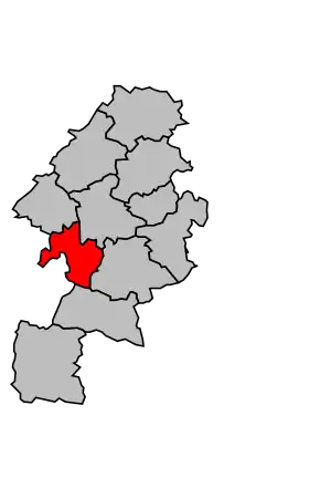 Kanton na mapě arrondissementu Saint-Gaudens