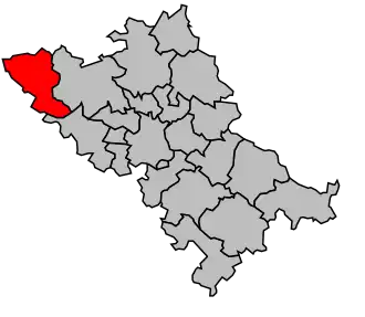 Kanton na mapě arrondissementu Toulouse