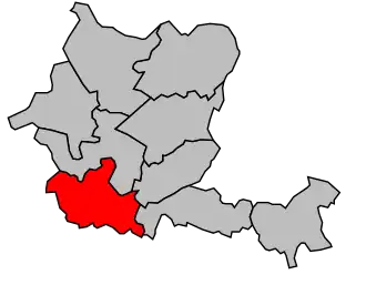 Kanton na mapě arrondissementu Libourne