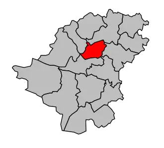 Kanton na mapě arrondissementu Langon