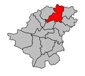 Kanton na mapě arrondissementu Langon