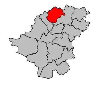 Kanton na mapě arrondissementu Langon