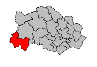 Kanton na mapě arrondissementu Béziers