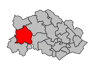 Kanton na mapě arrondissementu Béziers