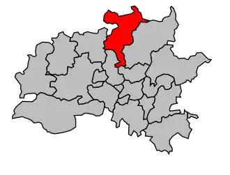 Kanton na mapě arrondissementu Rennes