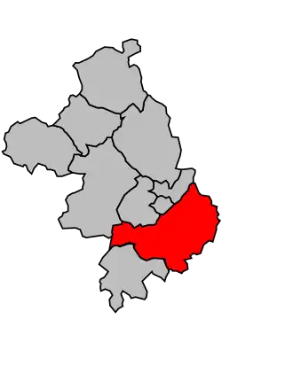 Kanton na mapě arrondissementu Châteauroux