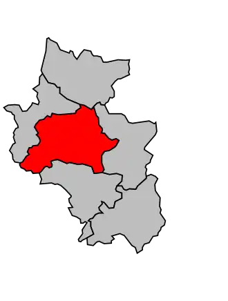 Kanton na mapě arrondissementu Le Blanc