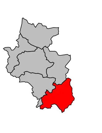 Kanton na mapě arrondissementu Le Blanc