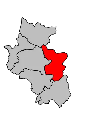 Kanton na mapě arrondissementu Le Blanc