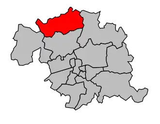Kanton na mapě arrondissementu Tours