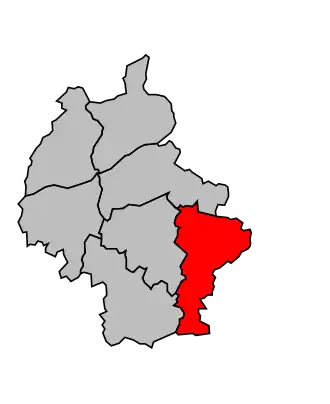 Kanton na mapě arrondissementu Chinon