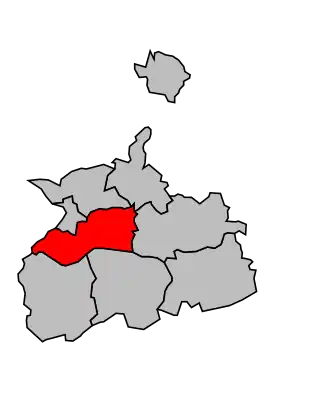 Kanton na mapě arrondissementu Vienne