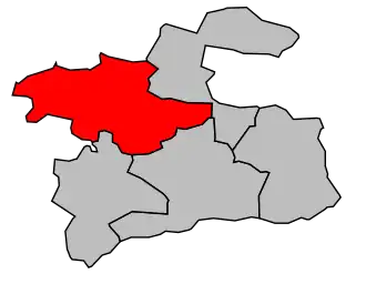 Kanton na mapě arrondissementu Ancenis