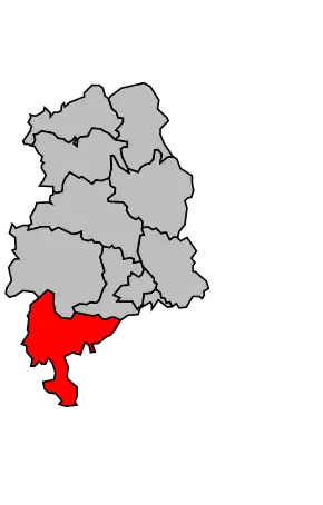 Kanton na mapě arrondissementu Figeac