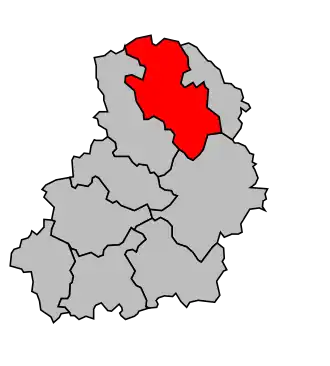 Kanton na mapě arrondissementu Gourdon