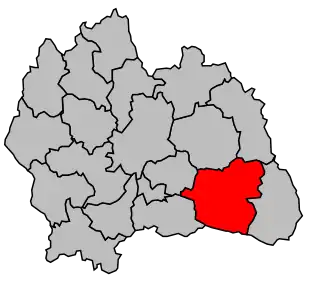 Kanton na mapě arrondissementu Mende