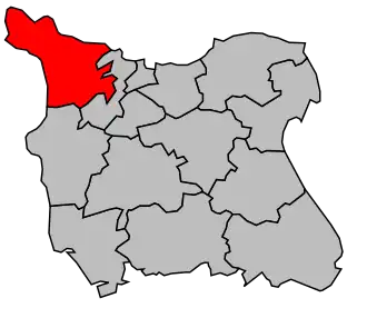Kanton na mapě arrondissementu Cherbourg