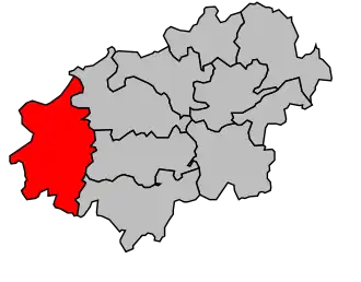 Kanton na mapě arrondissementu Langres
