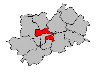 Kanton na mapě arrondissementu Chaumont