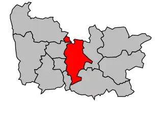 Kanton na mapě arrondissementu Laval