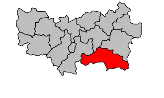 Kanton na mapě arrondissementu Mayenne