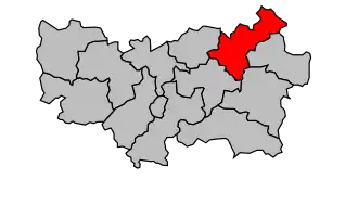 Kanton na mapě arrondissementu Mayenne
