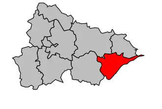Kanton na mapě arrondissementu Lunéville