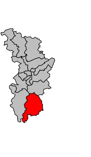Kanton na mapě arrondissementu Nancy