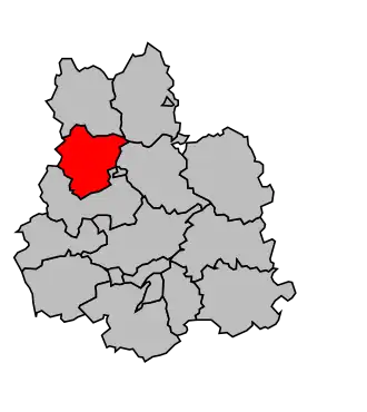 Kanton na mapě arrondissementu Verdun