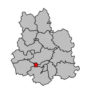 Kanton na mapě arrondissementu Verdun