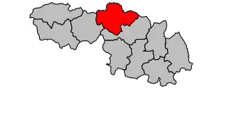 Kanton na mapě arrondissementu Pontivy