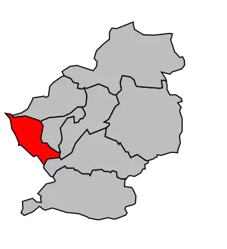 Kanton na mapě arrondissementu Douai
