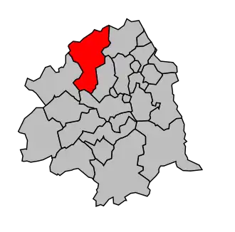 Kanton na mapě arrondissementu Lille