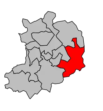 Kanton na mapě arrondissementu Valenciennes