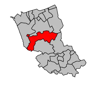 Kanton na mapě arrondissementu Dunkerque
